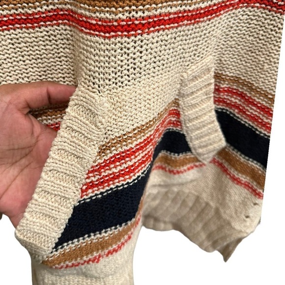 Tory Burch Linen Blend Cream, Red and Black Striped Knit Sweater Size Small - Picture 5 of 8